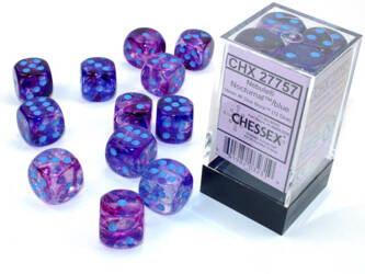 Kości 12xD6 Chessex 27757 Nebula Nocturnal w/Blue