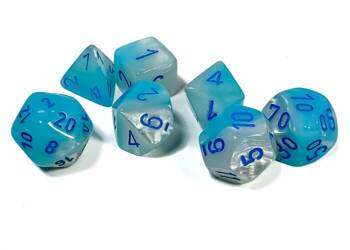 Kości zestaw RPG Chessex 26465 Gemini Pearl Turquoise White