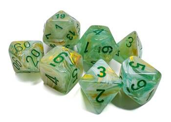 Kości zestaw RPG Chessex 27409 Marble Green/Dark Green