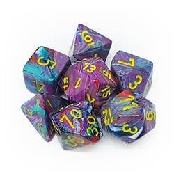 Kości zestaw RPG Chessex Festive Mosaic w/Yellow