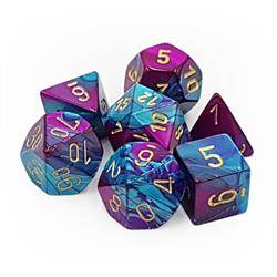 Kości zestaw RPG Chessex Gemini Purple-Teal w/Gold