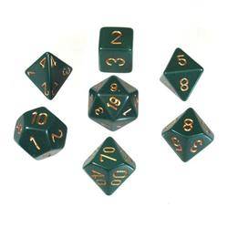 Kości zestaw RPG Chessex Opaque Dusty Green/copper