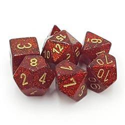 Kości zestaw RPG Glitter Ruby Gold Chessex