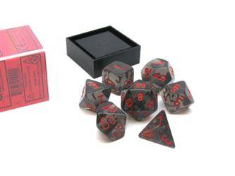 Kości zestaw RPG Translucent Smoke Red Chessex