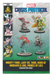 Marvel Crisis Protocol CP91 Mighty Thor, Lady Sif, Thor, Hero of Midgard & Loki, Prince of Lies Character Pack