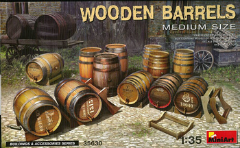 Mini Art 35630 Wooden Barrels Medium Size zestaw plastikowy do sklejenia i pomalowania