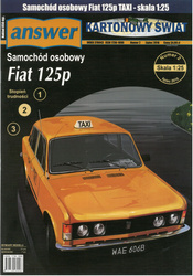Model kartonowy Answer Fiat Kartonowy Świat 125p TAXI WPT 1313