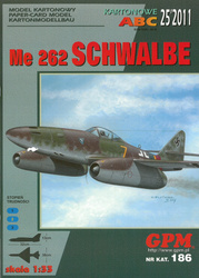 Model kartonowy GPM-186 Samolot Me-262 Schwalbe - model kartonowy