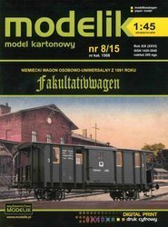 Model kartonowy Modelik 8/15 Niemiecki wagon Fakultativwagen