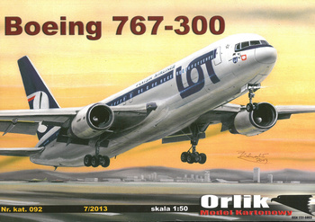 Model kartonowy Orlik 092 Boeing 767 - 300 ER - model kartonowy offset