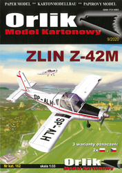 Model kartonowy Orlik 162 ZLIN Z-42M - model kartonowy