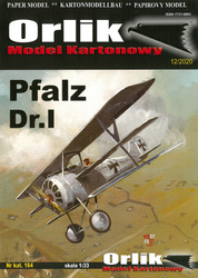 Model kartonowy Orlik 164 Samolot Pfalz Dr.I - model kartonowy