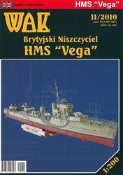 Model kartonowy WAK 11/10 niszczyciel HMS Vega (L 41)