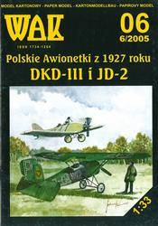 Model kartonowy WAK 6/05 Awionetki DKD-III  i  JD-2