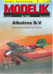 Modelik 13/04 Albatros D.V model kartonowy do sklejenia