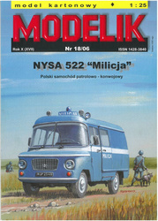 Modelik 18/06 Nysa 522 "MILICJA" model kartonowy do sklejenia