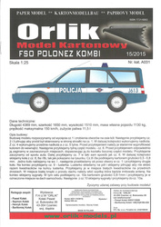 Orlik A031 FSO Polonez Kombi Policja prosty model kartonowy do sklejenia