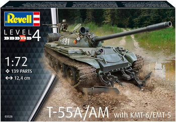 Revell 03328 czołg T-55A/AM with KMT-6/EMT-5