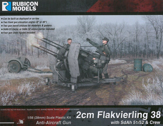 Rubicon Models 280073 2cm Flakvierling 38 z przyczepą SdAh 51/52 & Crew