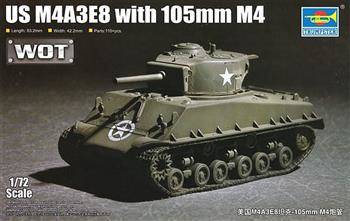 Trumpeter 07168 US M4A3E8 with 105mm M4