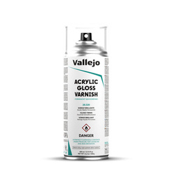 Vallejo 28530 Acrylic Gloss Spray Varnish / lakier bezbarwny błyszczący