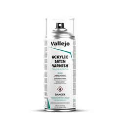 Vallejo 28532 Acrylic Satin Spray Varnish / lakier bezbarwny satynowy/półmatowy