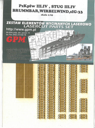 Wycinane laserowo gąsienice do modeli kartonowych PzKpfw III, IV, Stug II, IV, Brumbar, Wirbelwind, SiG-33 w skali 1:25