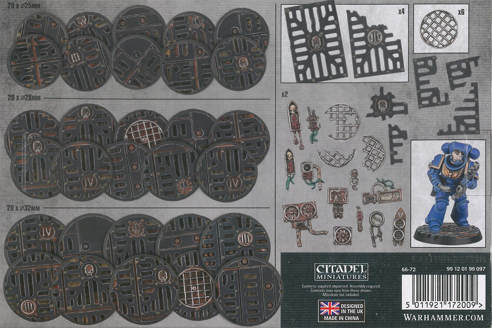 Warhammer 40.000 Void War Bases - 60 Stück Strukturierte Sockel Für Boarding Actions