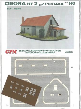  GPM 86H0 Obora nr 2 "z pustaka" model wycinany laserowo do sklejenia