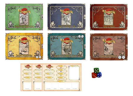 Baśniogra - zestaw tomów 1-6 + kostki + karty postaci