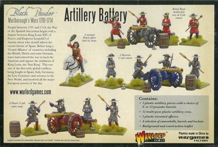 Black Powder Marlborough's Wars Artillery Battery 1701-1714