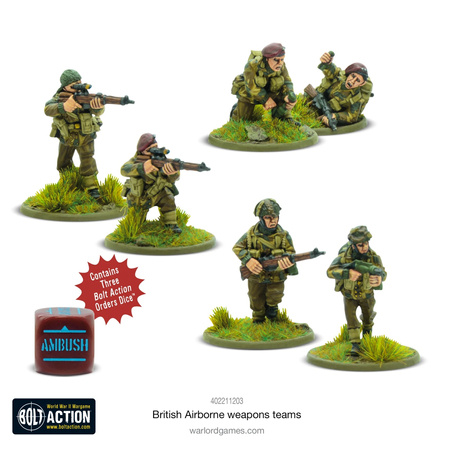 Bolt Action British Airborne Weapons Teams  + 3 kości rozkazów