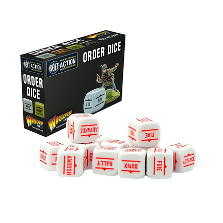 Bolt Action Order Dice - White - kości rozkazów