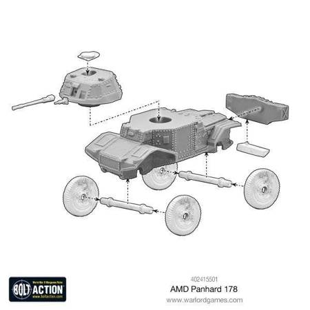 Bolt Action WWII French AMD Panhard 178 armoured car