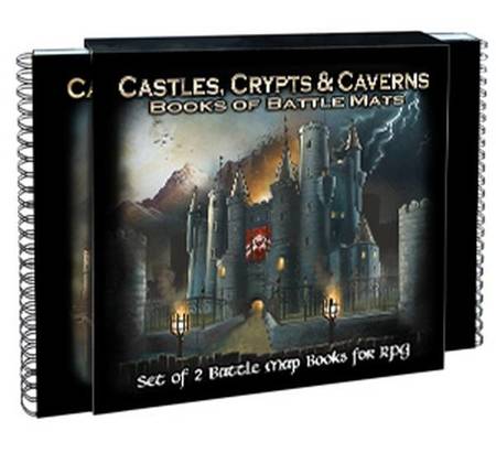 Castles, Crypts & Caverns Books of Battle Mats RPG - 2 księgi map taktycznych