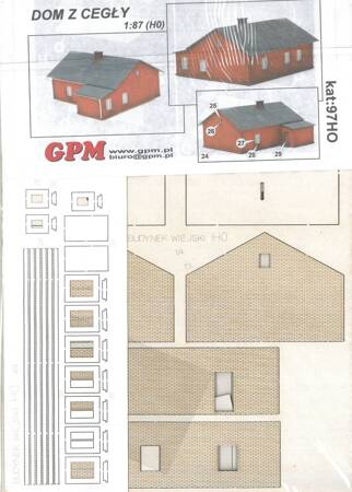 GPM H0-097 Dom z cegły model wycinany laserowo do sklejenia