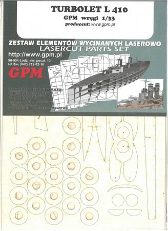 GPM Wręgi i detale do modelu kartonowego L-410 w skali 1:33