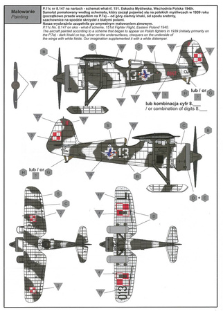 IBG 72520 PZL P.11c Polish Fighter "Rare Birds" model plastikowy do sklejenia i pomalowania