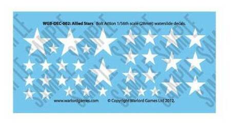 Kalkomania Bolt Action WGB-DEC-002 Allied Stars Decal Sheet