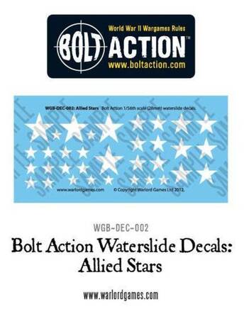 Kalkomania Bolt Action WGB-DEC-002 Allied Stars Decal Sheet