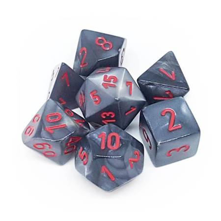 Kości zestaw RPG Chessex Velvet Black/Red