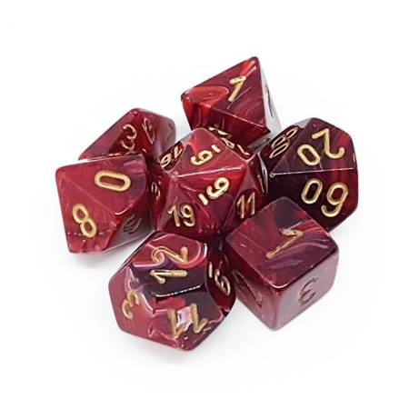 Kości zestaw RPG Vortex Burgundy Gold Chessex