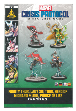 Marvel Crisis Protocol CP91 Mighty Thor, Lady Sif, Thor, Hero of Midgard & Loki, Prince of Lies Character Pack