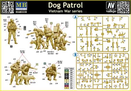 Master Box 35238 Dog Patrol Vietnam War series zestaw plastikowy do sklejenia i pomalowania