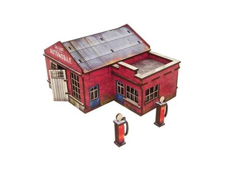 Micro Art H00131 WW2 Normandy Garage with Petrol Station (28 mm) - garaż stacja paliw