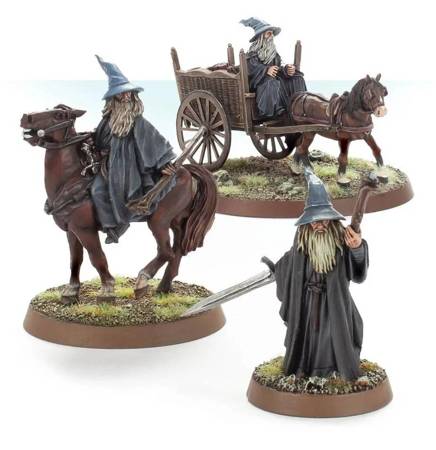 Middle-Earth SBG Gandalf the Grey Foot, Mounted and on Cart