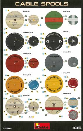 Mini Art 35583 Cable Spools zestaw plastikowy do sklejenia i pomalowania