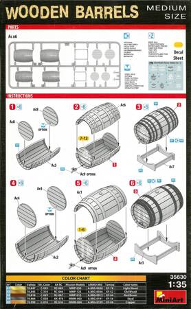 Mini Art 35630 Wooden Barrels Medium Size zestaw plastikowy do sklejenia i pomalowania