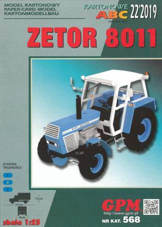 Model kartonowy GPM 568  Traktor Zetor 8011