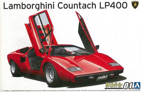 Model plastikowy do sklejenia i pomalowania Aoshima 05804 Lamborghini Countach LP400 '74